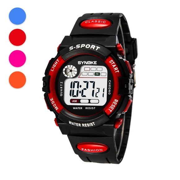 Montres de Sport pour Enfants, Montre Étanche 30 m Multifonction à DEL Numérique à Double Action, Montres Électroniques pour Enfants Garçon Fille Cadeau