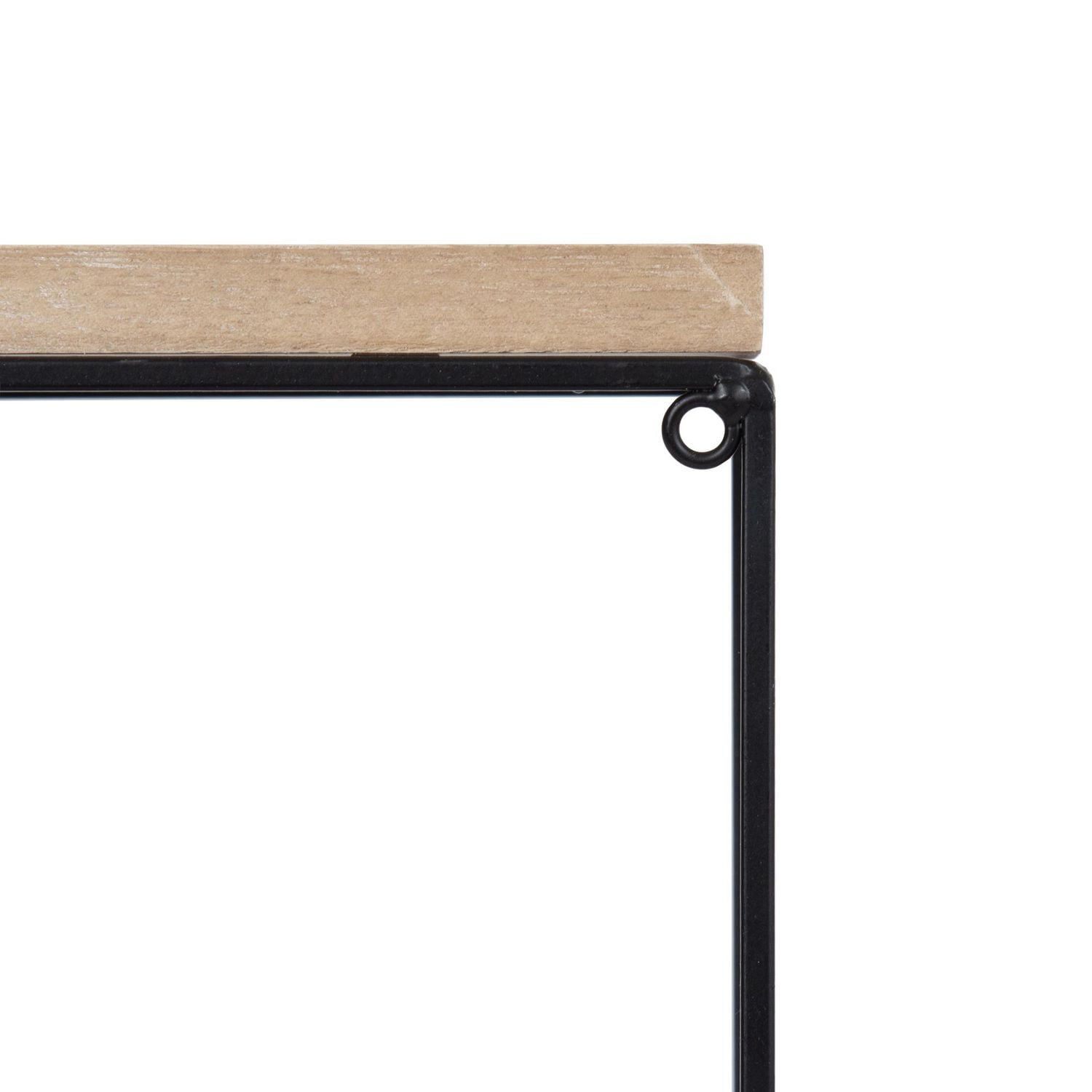 Hometrends Boxton Wood and Metal Floating Wall Shelf Set, Set of 2