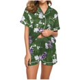 thumbnail image 1 of Rbaofujie Ensemble de Pyjama Short Femme Décontracté Imprimé Col Rabattu Blouse à Manches Courtes Mode Short Pyjama Costume Ensemble de Pyjama, 1 of 5