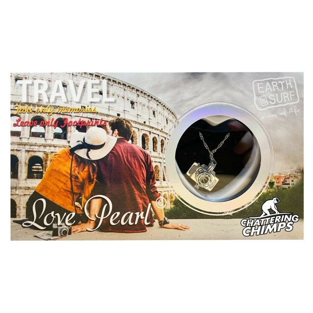Travel Camera Chattering Chimps Love Wish Pearl Kit DIY Chain Pendant Necklace