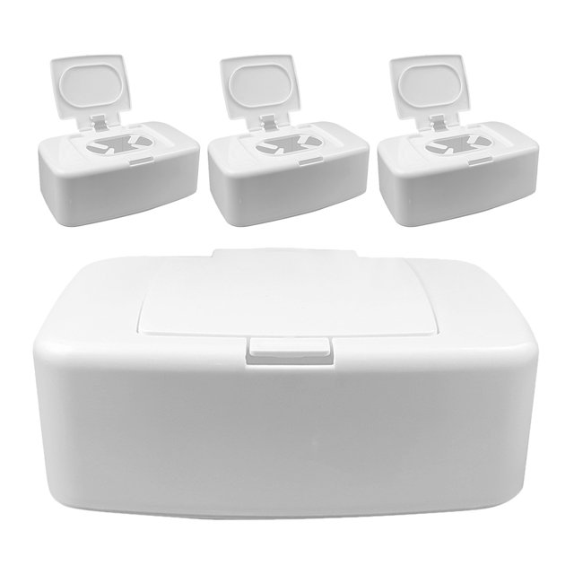4 Pcs Boîte de Rangement pour Lingettes Rechargeable Grande Capacité Boîte Scellée pour Distributeur de Lingettes