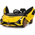 thumbnail image 1 of OLAKIDS 12V Licensed Lamborghini Sian Kids Ride On Car with Parent Remote Control, Spring Suspension, MP3 Player, Electric Toy Roadster Carbon Fiber Textured for Toddler, 1 of 9