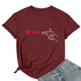 thumbnail image 4 of LUOGENLI T-shirts pour Femme pour Femmes T-Shirt pour Couple Imprimé Col Rond Manches Courtes T-Shirt Vintage T-shirts pour Femmes T-Shirt Graphique Saint-Valentin Vin TTG, 4 of 5