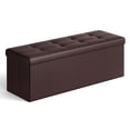 thumbnail image 1 of SONGMICS 43 Inches Folding Storage Ottoman Bench, Storage Chest, Footrest, Padded Seat, Brown ULSF703, 1 of 4