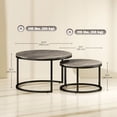 thumbnail image 3 of HOMCOM Nesting Tables, Coffee Tables Set of 2 with Faux Marbled Top, 3 of 10