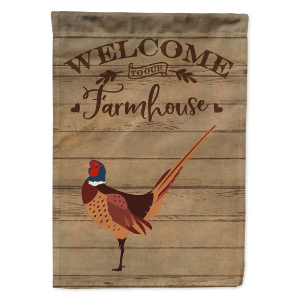 Carolines Treasures CK6874CHF Ring-Necked Common Pheasant Welcome Canvas House Flag - 28 x 0.01 x 40 in.