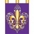 thumbnail image 1 of Jozie B 604 Fleur de Lis Damas Drapeau, Violet & Or - Grand, 1 of 1