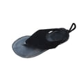 thumbnail image 2 of Flat Sandals for Women Flip Flops Adjustable Drawstring Slingback Non Slip Beach Summer Sandals Black, 2 of 9