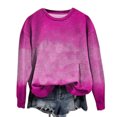 thumbnail image 1 of Pisexur Chandail en Molleton pour Femmes Couleur Dégradée Col Rond Chandail en Molleton Ample Surdimensionné Automne Chandails en Molleton Mode Décontracté Chandail Chandail en Molleton Manches Longues pour Femmes, 1 of 3