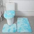 thumbnail image 4 of Plush Bathroom Rugs Sets 3 Piece,Luxury Ultra Plush Washable Bathroom Rug Set,U Shaped Toilet Contour Matm,Bath Rug,Toilet Lid Cover Mat with Rubber Non Slip Backing Bathroom and Absorbent Mats, 4 of 8