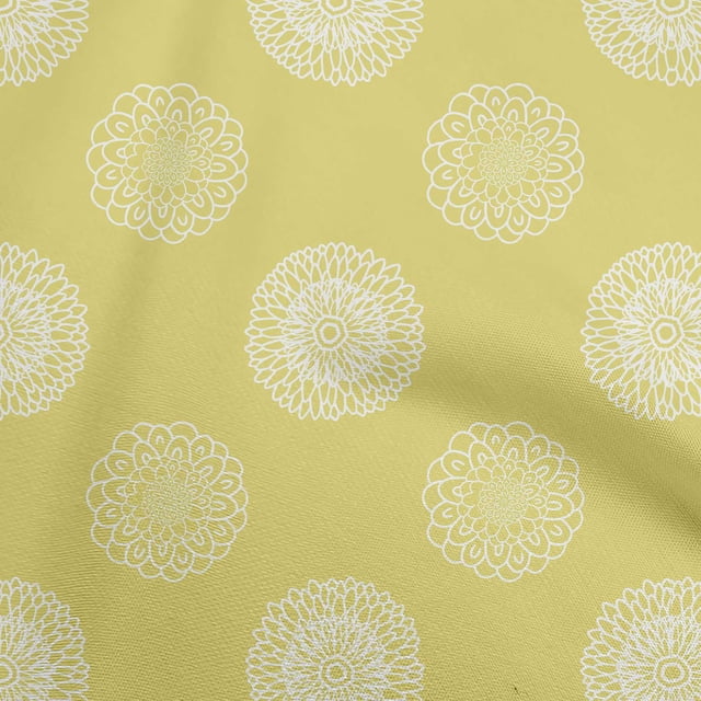 oneOone Polyester Spandex Lime Fabric Florals Craft Projects Decor Fabric Printed By The Yard 56 Inch Wide