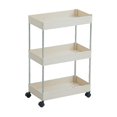 thumbnail image 1 of thinsony 2/3/4 Layer Gap Storage Rack Kitchen Slim Slide Tower Movable Assemble Plastic Bathroom Shelf Wheels Space Saving Organizer, 1 of 9