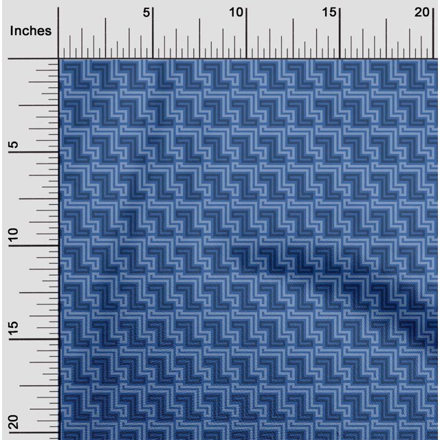 oneOone Cotton Poplin Fabric Greek Key Geometric Printed Craft Fabric BTY 56 Inches Wide