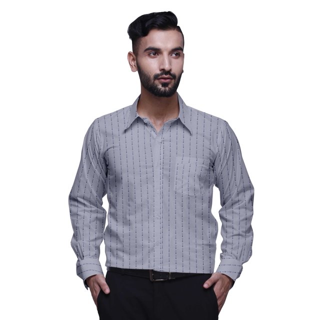BESTMAN Chemises Habillées Imprimées pour Hommes Coupe Ajustée Col Écarté Chemise en Coton