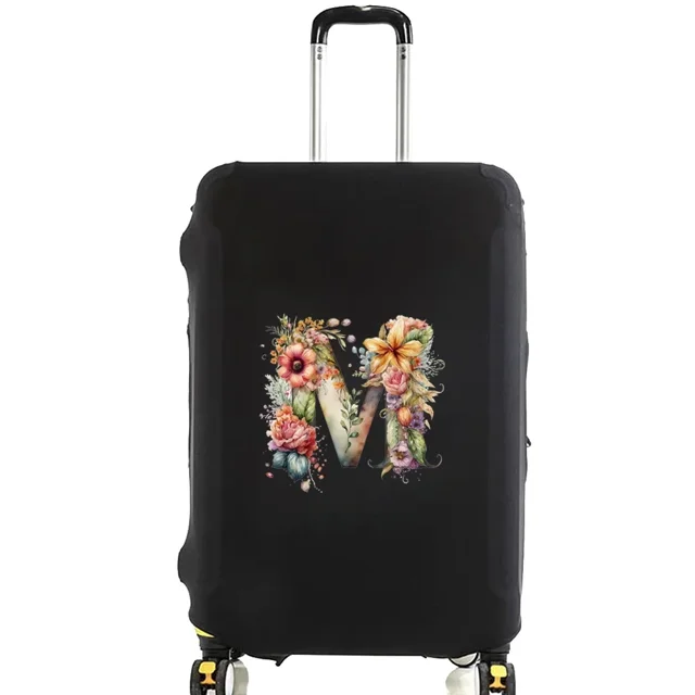 Housses de Valise Housse de Protection Valise de Voyage Anti-Rayures Housse Anti-Poussière Réutilisable Housse Anti-Poussière Lavable Motif Imprimé Floral Lettre 8floral Lettre m TG