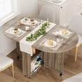 thumbnail image 1 of CazToi Folding Oval Dining Table 4-6 People Kitchen Table Space-Saving Foldable Design Modern Collapsible Dining Table, 1 of 7