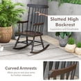 thumbnail image 2 of Costway Solid Wood Rocking Chair Porch Rocker Indoor Outdoor Seat Glossy Finish Coffee, 2 of 7