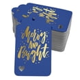 thumbnail image 1 of Inkdotpot Gold Foil Paper Hang Tags Merry And Bright Christmas Favor Tags 100 Pieces, 1 of 6