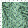 thumbnail image 3 of Soimoi Green Velvet Fabric Crabs Ocean Decor Fabric Printed Yard 58 Inch Wide, 3 of 6