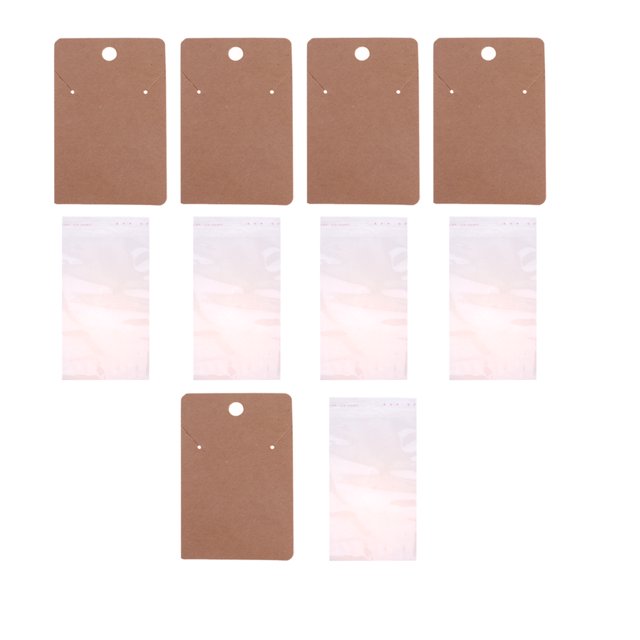 100 Sets Kraft Paper Earring Cards Holder Earring Display Cards with OPP Bags