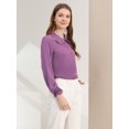 thumbnail image 2 of INSPIRE CHIC Chemises de Travail pour Femmes à Volants Doux Col Peter Pan Boutonnées, 2 of 6