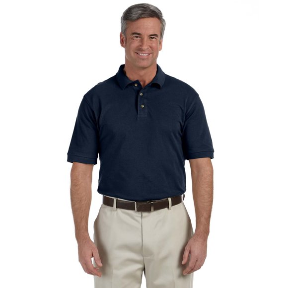 Harriton Men's 6 oz. Ringspun Cotton Piqu? Short-Sleeve Polo 3XL NAVY