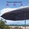 thumbnail image 2 of PURPLE LEAF 15ft Patio Umbrella with Base Included Double-Sided Rectangle Outdoor Umbrella Table Market Umbrella with Crank for Backyard Pool Garden Deck, Navy blue, 2 of 9