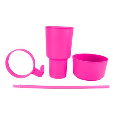 Tasse à Collation, Gobelet à Collation 2 en 1 avec Paille Boisson et Tasse à Collation dans une Tasse à Boisson Bol à Collation Supérieur Tasse à Boisson Maïs Soufflé