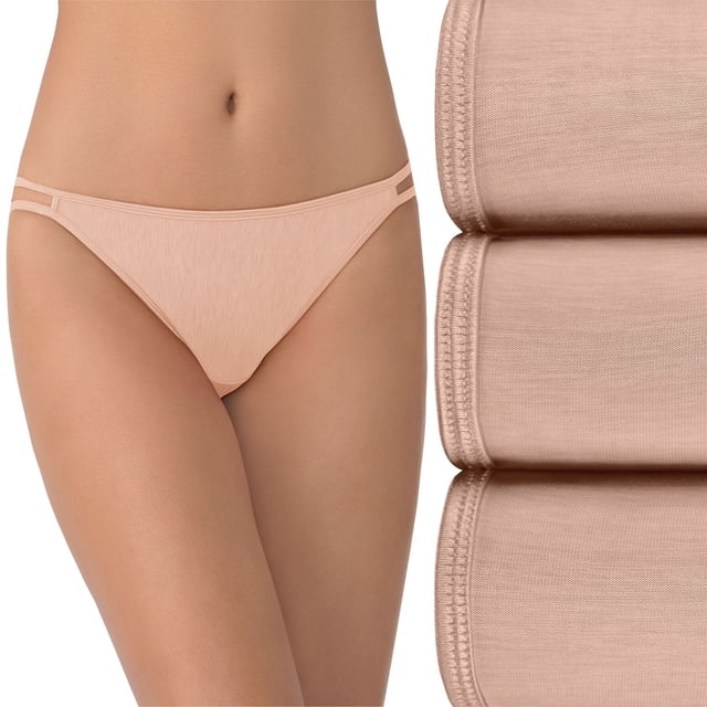 Vanity Fair Culotte String Bikini Illumination pour Femmes, Lot de 3, 5, Beige Rosé Multicolore
