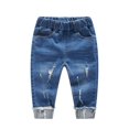 thumbnail image 1 of KIDSCOOL SPACE Baby Ripped Jean,Toddler Elastic Distressed Waist Denim Pants,2-3 Years, 1 of 7