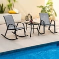 thumbnail image 2 of Gymax 2pcs Patio Rocking Chair Heavy-Duty Metal Rocker Outdoor Anti-Slip Gray, 2 of 8
