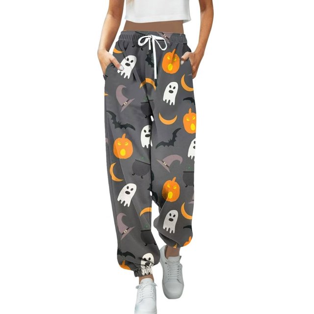 Nouveau Pantalon Décontracté Mode Impression 3D pour Femmes Taille Haute à Cordon