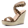 thumbnail image 1 of BLISSFUL STEP Sandales Compensées Espadrilles à Bride Arrière à Brides Croisées pour Femmes, 1 of 7