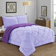 thumbnail image 1 of Reversible 3-Piece Comforter Set with Matching Shams, Two Colors in One for Ultimate Versatility and Style, Full/Queen, Lilac/Purple, 1 of 5