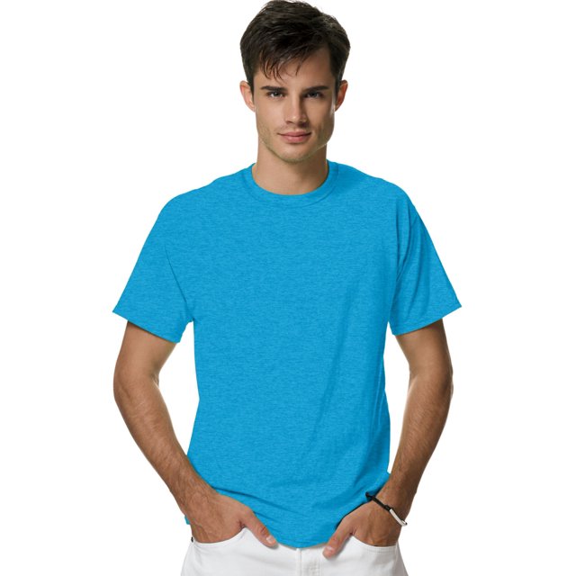 Hanes T-Shirt de Performance Unisexe Adulte X-Temp, 3X, Bleu Néon Chiné