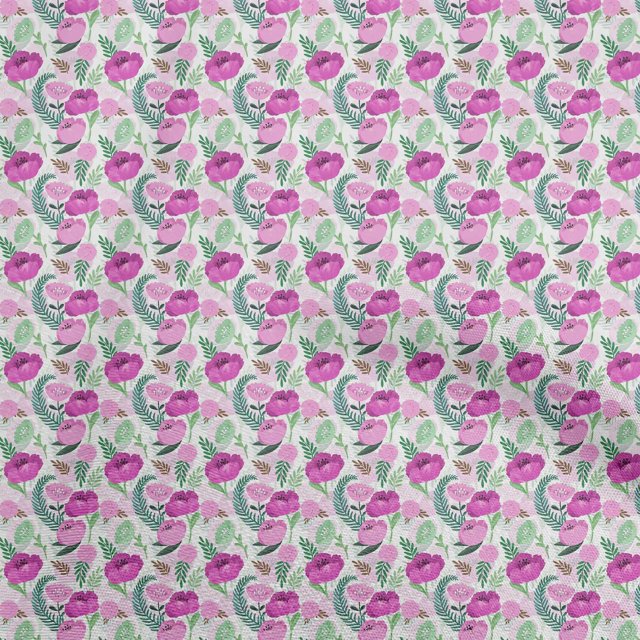 oneOone Rayon Pink Fabric Floral Fabric For Sewing Printed Craft Fabric By The Yard 56 Inch Wide