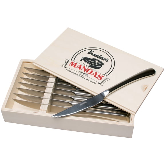 Bruntmor ALBA 8pc Steak Knife Set w/ Full Tang Blades, Gift Box