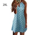 thumbnail image 4 of Hi,Fancy Robe Courte Décontractée Imprimée Sans Manches Esthétique Élégante Mignonne Robe de Plage Vacances Club Vêtements d'Été Bleu Clair 2TG, 4 of 6
