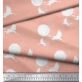 thumbnail image 3 of Soimoi Poly Crepe Fabric Bamboo Tree,Moon & Stork Bird Print Fabric by Yard 42 Inch Wide, 3 of 3