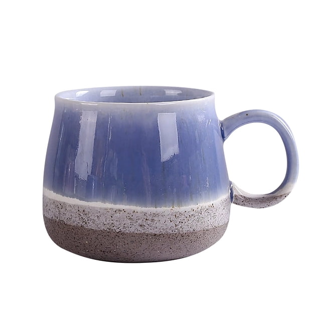 Large Capacity Ceramic Mugs with Kiln Turned Finish, Durable Household Office Drinking Cups Elegant Design, Versatile Coffee Tea Cups for Home Kitchen Workplace Comfortable Grip