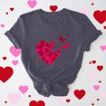 thumbnail image 1 of Meichang T-Shirts de la Saint-Valentin pour Femmes Imprimé Cœur Manches Courtes Col Rond Pull Ample Décontracté Tops de Vacances, 1 of 6