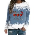 thumbnail image 1 of Chandails pour Femmes d'Hiver Imprimés T-shirt Ample Manches Longues Blouse Col Rond Hauts Décontractés Chandail à Capuchon pour Femmes en Liquidation, 1 of 3