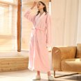 thumbnail image 1 of Baohd Unisex Winter Flannel Robe Designed For Maximum Warmth And Comfort Skin Friendly Winter Bathrobe Pink M, 1 of 6