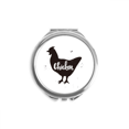 thumbnail image 1 of Poulet Noir et Blanc Animal Main Compact Miroir Rond Portable Poche Verre, 1 of 3