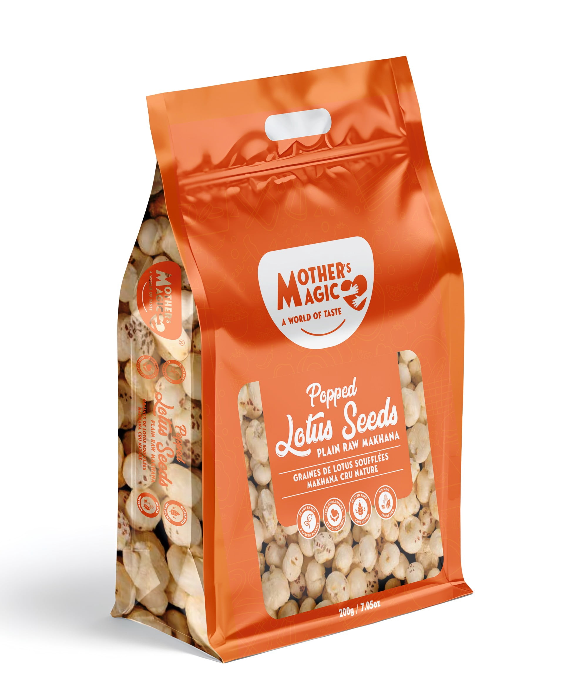 Mother's Magic Graines de lotus soufflées – Makhana nature brut 200G