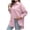 Pink, variant on Sijiajgjfu Women's Casual Striped Print 3/4 Sleeve Smocked Cuffs Crew Neck Tops