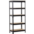 thumbnail image 1 of Yaheetech Black Adjustable 5-Shelf Shelving Unit Storage Rack Utility Rack Garage Shelves Display Rack Steel Boltless Rivet Rack,59.1 inch Height 1-Pack, 1 of 9