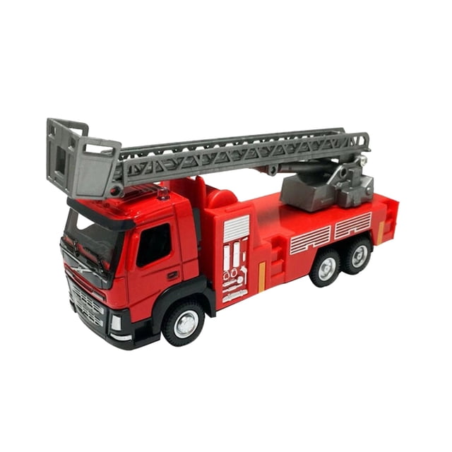 IROINID Large Children's Alloy 1:50 Ladder Fire Truck Water Jet Sliding Metal Model
