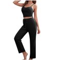 thumbnail image 1 of XZNGL Womens Home Wear Casual Solid Color Knitted Suspender Top, Pants, Robe, Pajamas, Three Piece Set, 1 of 7