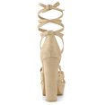 thumbnail image 3 of BLISSFUL STEP Sandales à Talons Hauts Épais à Plateforme à Lacets pour Femmes, 3 of 7